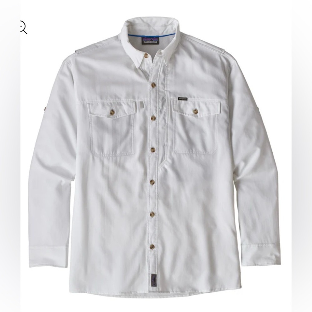 SPF Patagonia Sol Patrol II Shirt White Lightweight Button Up XXL - Picture 3 of 16